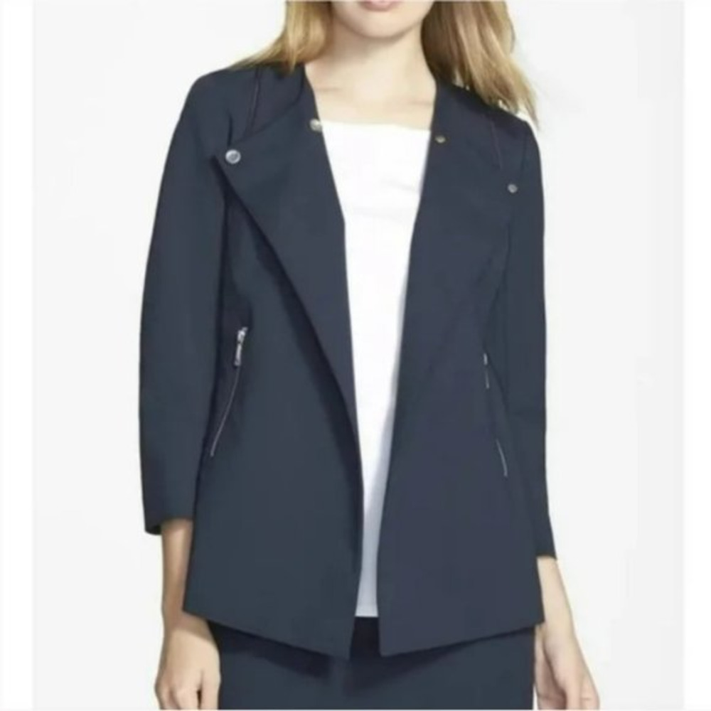 Lafayette 148 Dayle Double Breasted Snap‎ Closure 3/4 Sleeve Tie Waist Jacket 8
